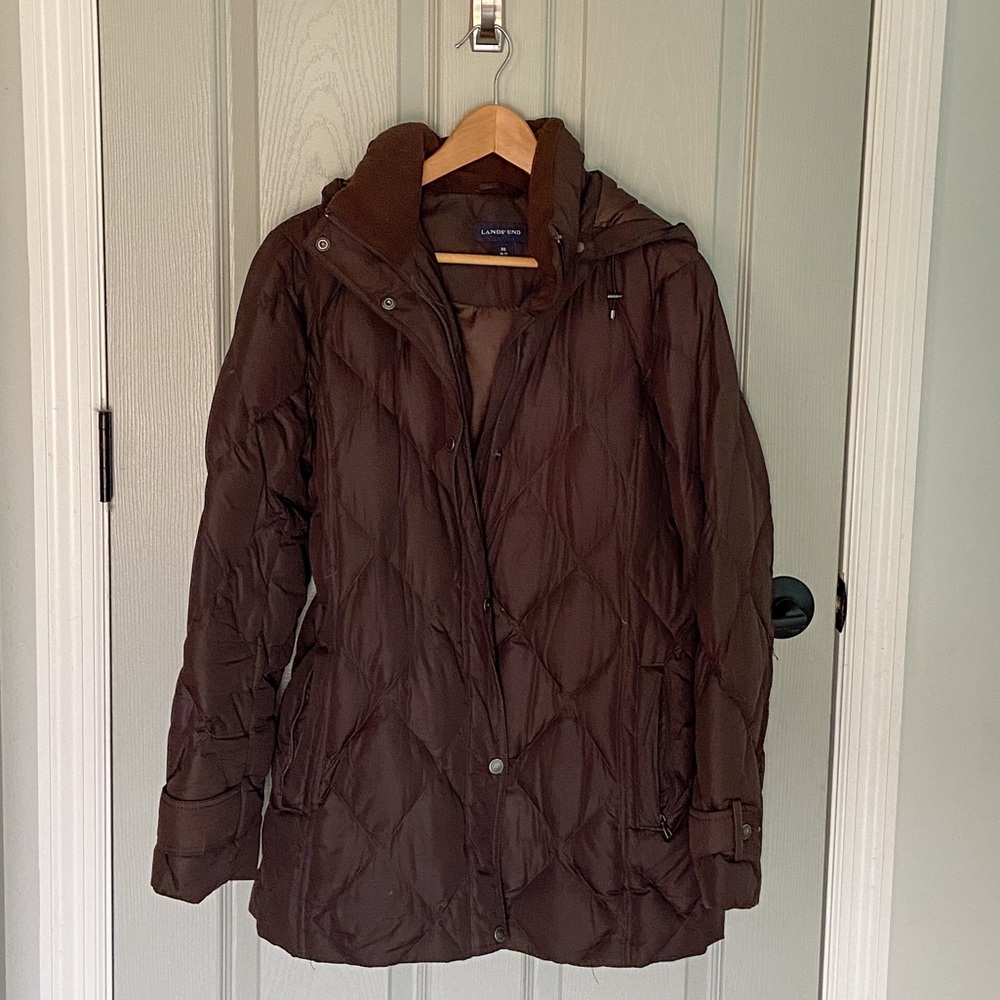 Down Lands End parka Chocolate Brown